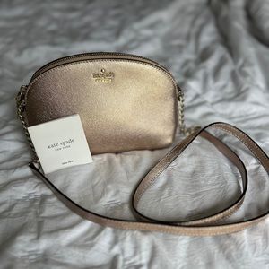 Kate Spade Rose Gold Metallic Dome Crossbody